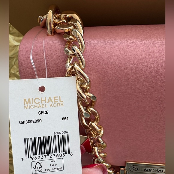 Michael Kors Cece Small Crossbody Bag with Gold Chain –Brand New Primrose color - Picture 8 of 16
